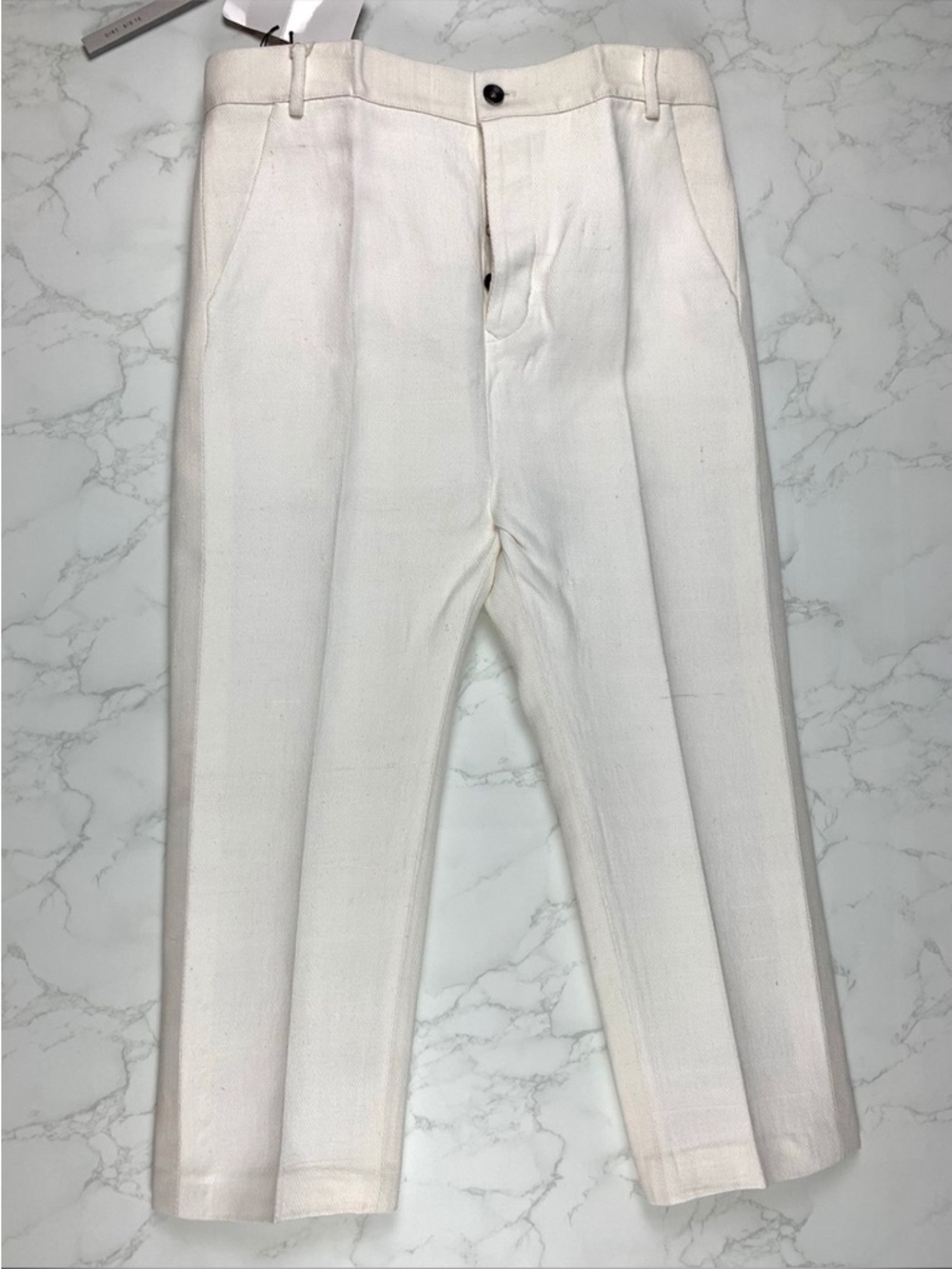 Rick Owens Men's Off-White Dress Trousers